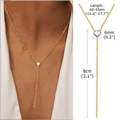 Collier Blouni Plaqué Or – Chaîne Fine en Y avec Pendentif