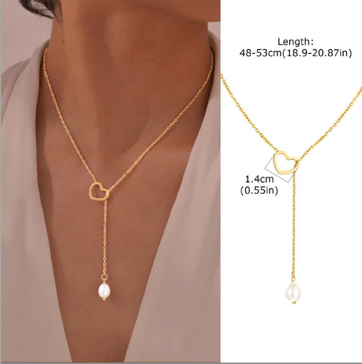 Collier Blouni Plaqué Or – Chaîne Fine en Y avec Pendentif